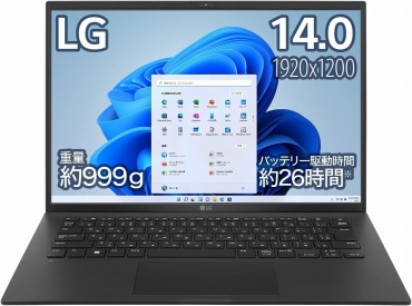 LG ノートパソコン gram 999g/Core i5/14インチ : 軽量