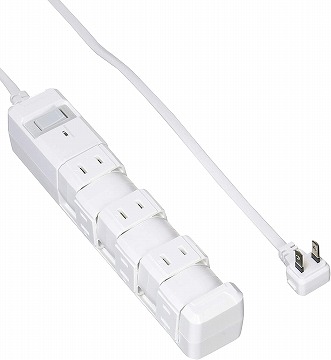 Fargo 電源タップ ホワイト 雷サージガード 6個口