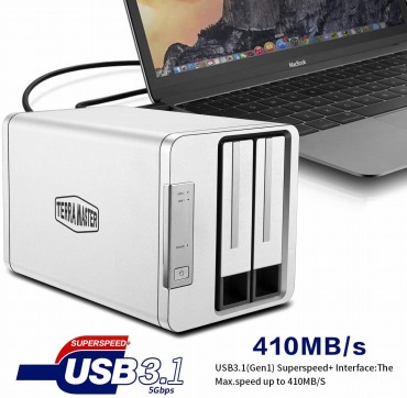 TerraMaster D2-310 USB3.1(Gen1、5Gbps) HDDケース 2ベイ RAID機能付き