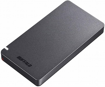 名刺サイズのバッファローの外付けSSD