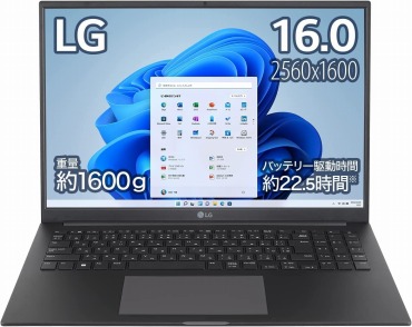 LG ノートパソコン gram 1600g/Ryzen 5/16インチ